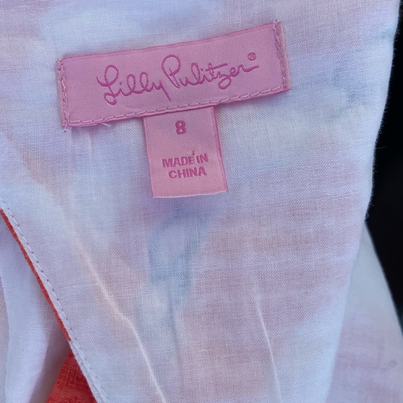 Lilly Pulitzer Dress 'Kirkland Booze Cruise Tango Orange" Size 8 Nautical Sun - Picture 7 of 8